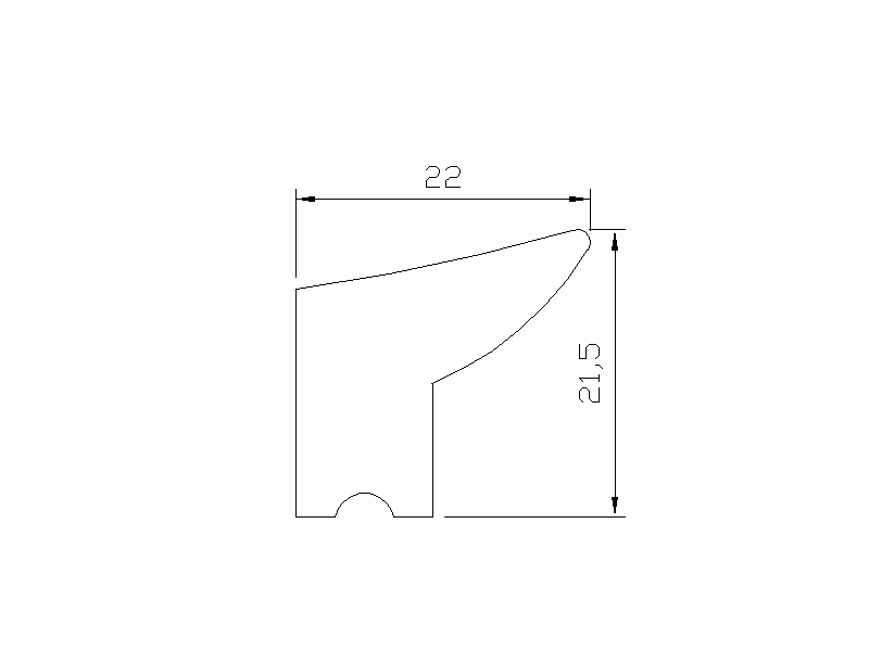 Profil en Silicone P149A - format de type Labiée - forme irrégulier