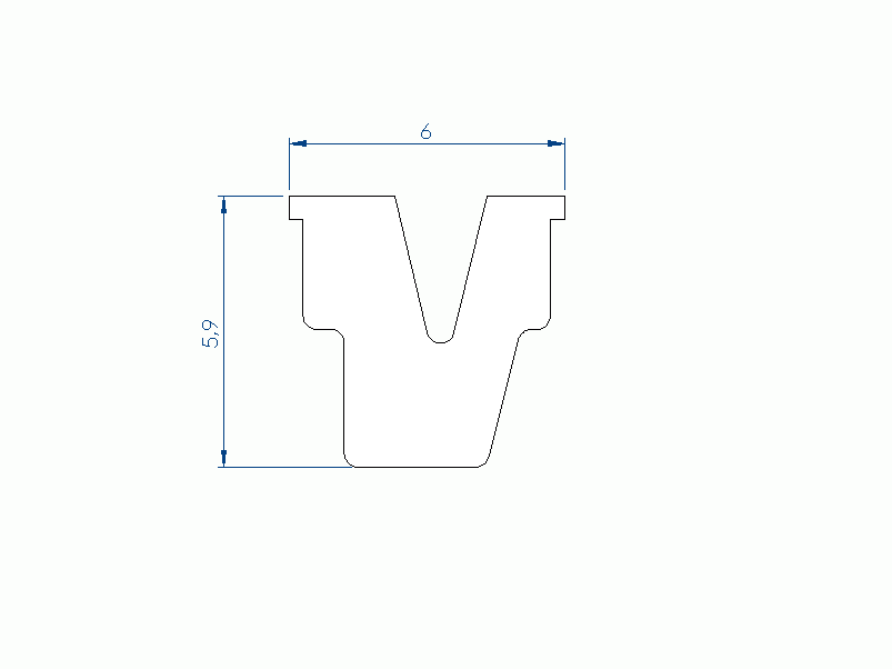 Profil en Silicone P1519B - format de type Rectangle - forme régulière