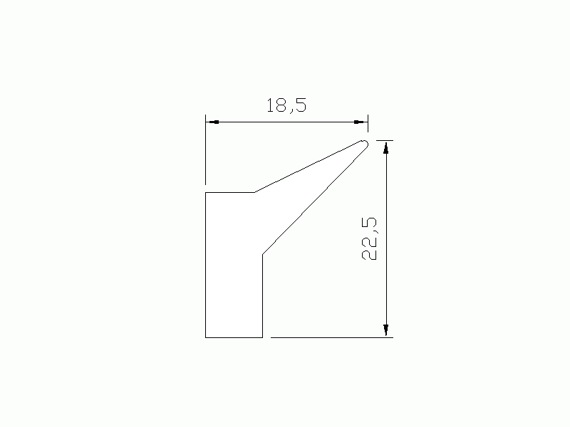 Profil en Silicone P1519E - format de type Labiée - forme irrégulier