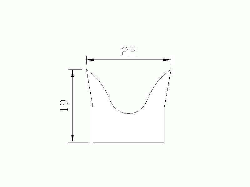 Profil en Silicone P154 - format de type Cornes - forme irrégulier