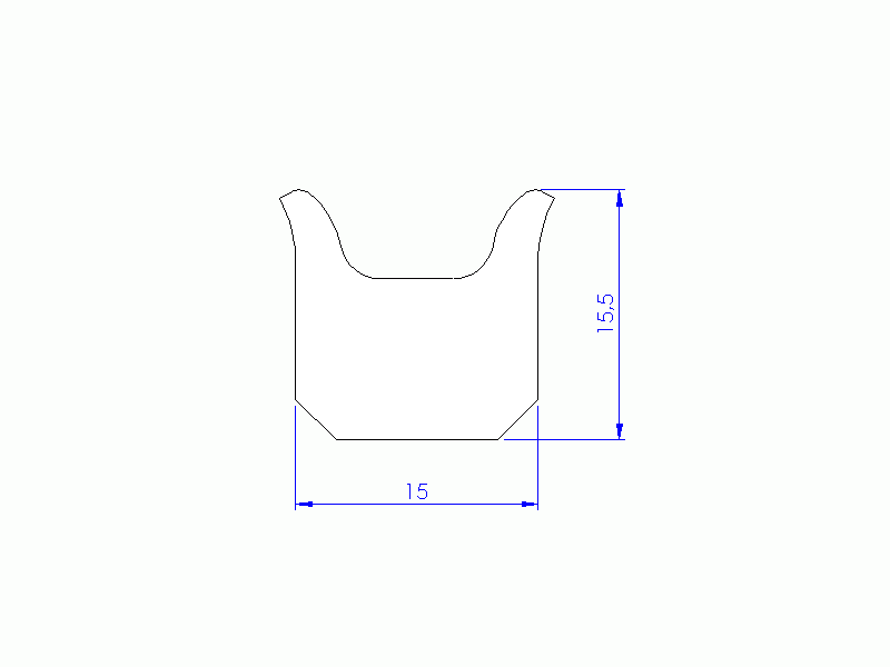 Profil en Silicone P1612AE - format de type Cornes - forme irrégulier