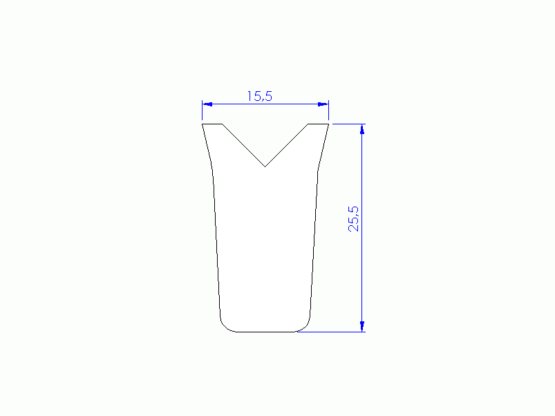 Profil en Silicone P1612AF - format de type Cornes - forme irrégulier