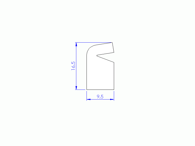 Profil en Silicone P1633A - format de type Labiée - forme irrégulier