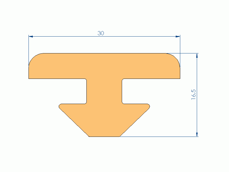 Profil en Silicone P1749K - format de type T - forme irrégulier