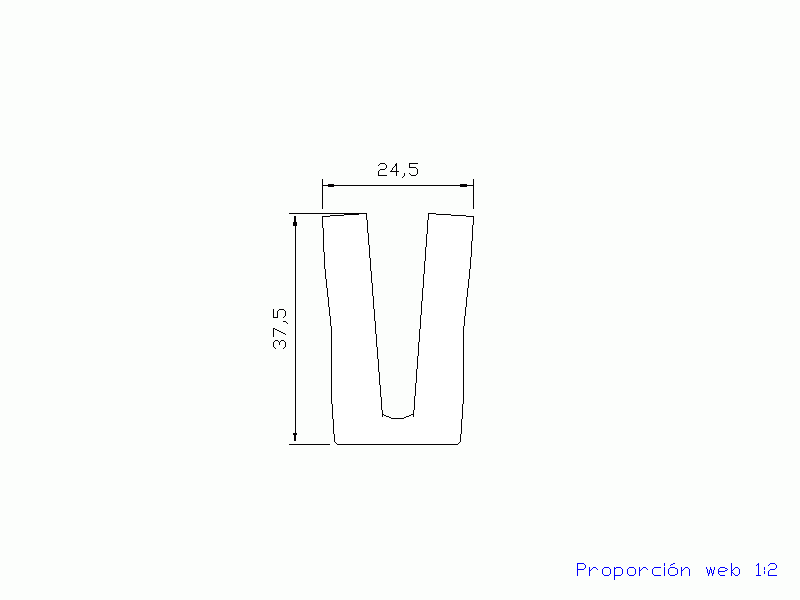 Profil en Silicone P175-89 - format de type U - forme irrégulier