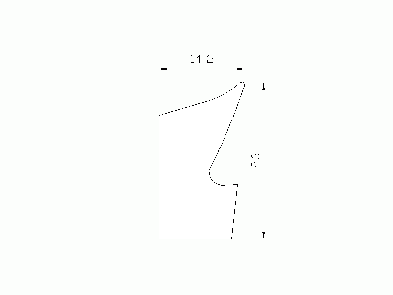 Profil en Silicone P1861 - format de type Labiée - forme irrégulier