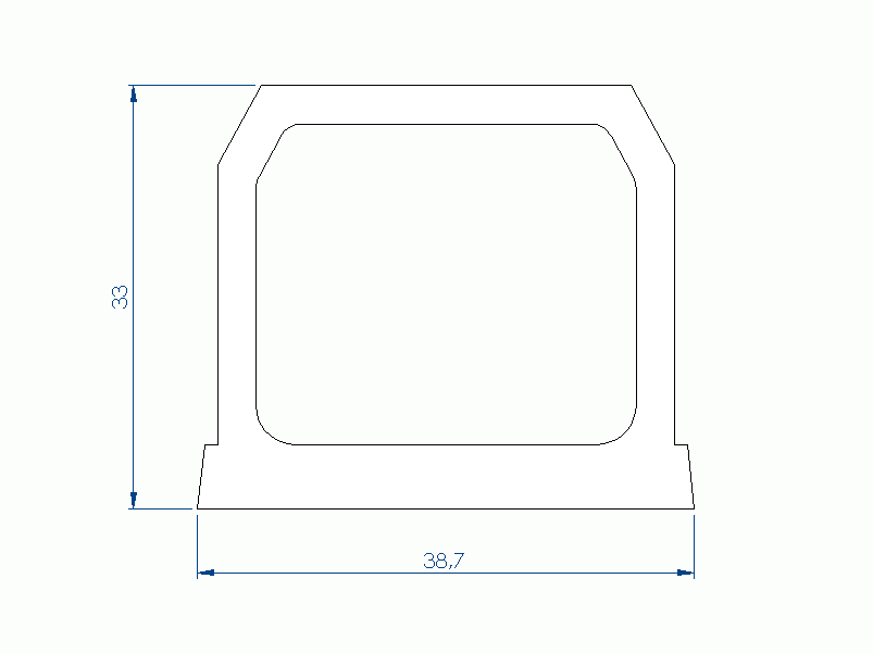 Profil en Silicone P1904DH - format de type D - forme irrégulier