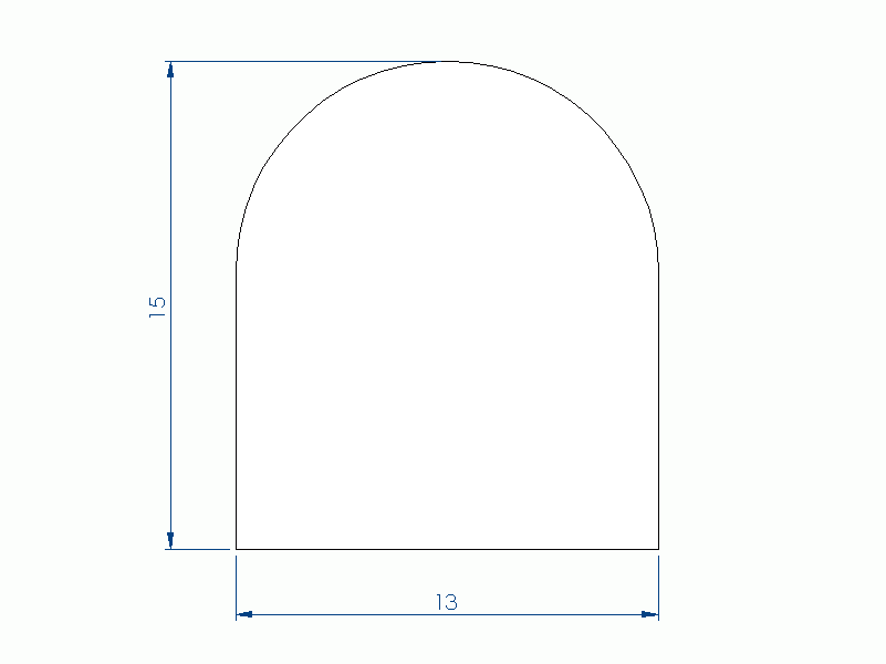 Profil en Silicone P1904DO - format de type D - forme irrégulier