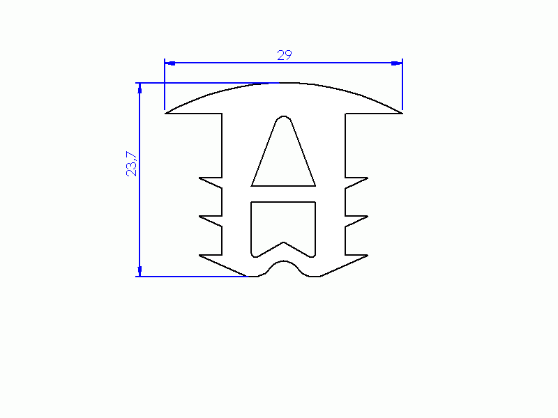 Profil en Silicone P199C - format de type Double Trou - forme irrégulier