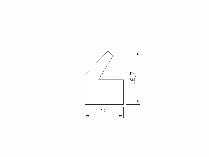 Profil en Silicone P2055A - format de type Labiée - forme irrégulier