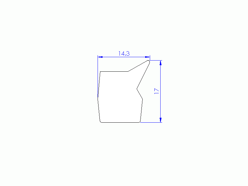 Profil en Silicone P2055S - format de type Labiée - forme irrégulier