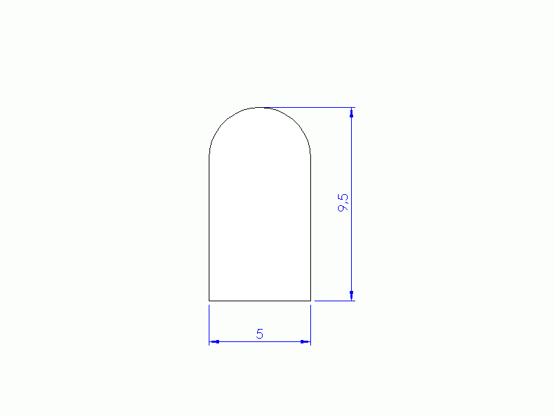 Profil en Silicone P2055T - format de type D - forme irrégulier