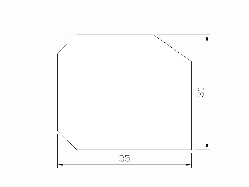 Profil en Silicone P20630A - format de type D - forme irrégulier