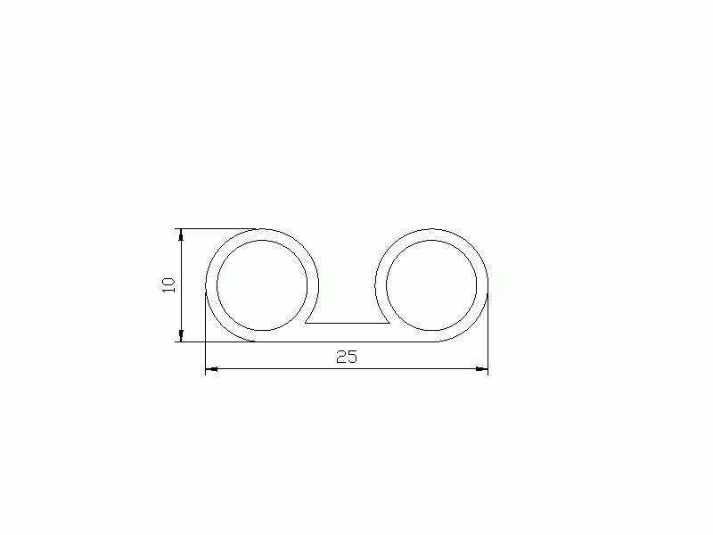 Profil en Silicone P20711A - format de type Double p/b massif - forme irrégulier