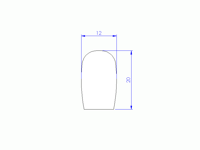 Profil en Silicone P20711M - format de type D - forme irrégulier