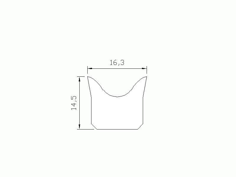 Profil en Silicone P217 - format de type Cornes - forme irrégulier