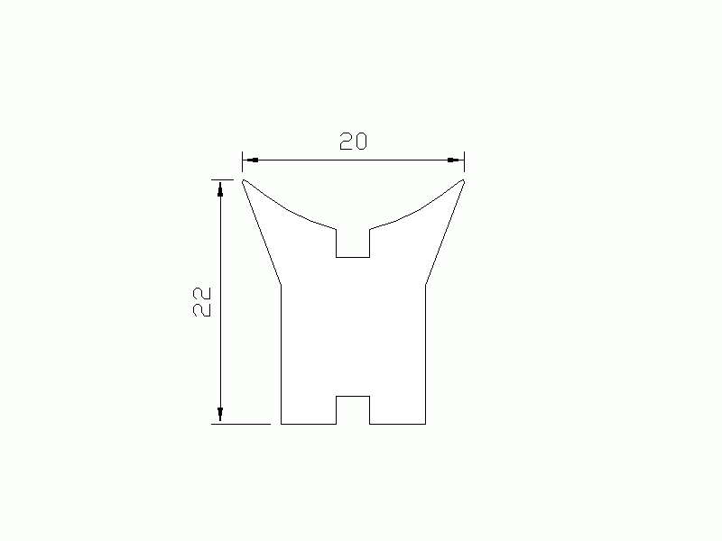 Profil en Silicone P2222E - format de type Cornes - forme irrégulier