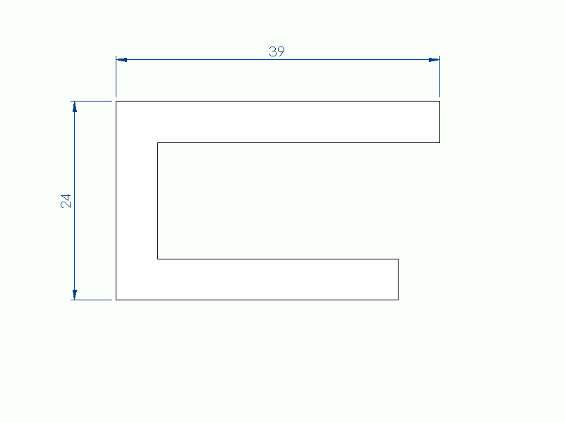 Profil en Silicone P2363A - format de type U - forme irrégulier