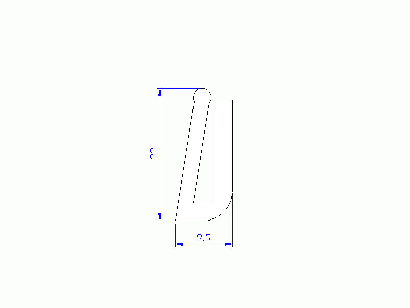 Profil en Silicone P2377A - format de type U - forme irrégulier