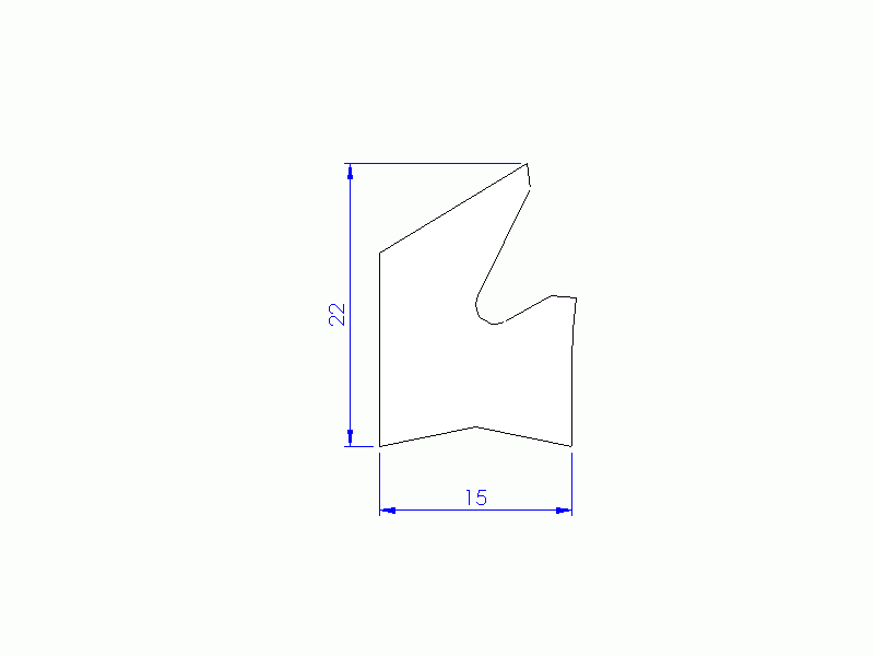 Profil en Silicone P2448E - format de type Labiée - forme irrégulier