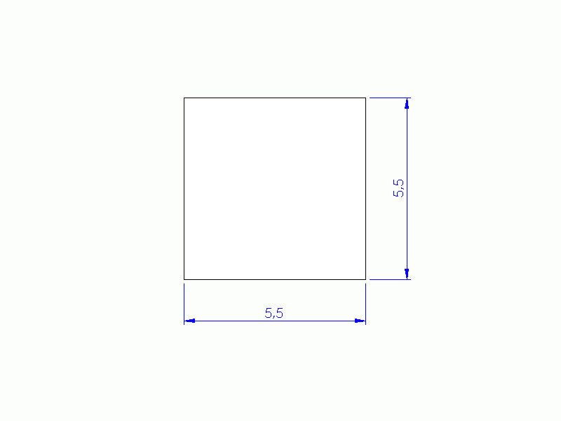 Profil en Silicone P2505,505,5 - format de type Carré - forme régulière