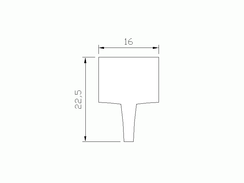 Profil en Silicone P268-AEESL - format de type T - forme irrégulier