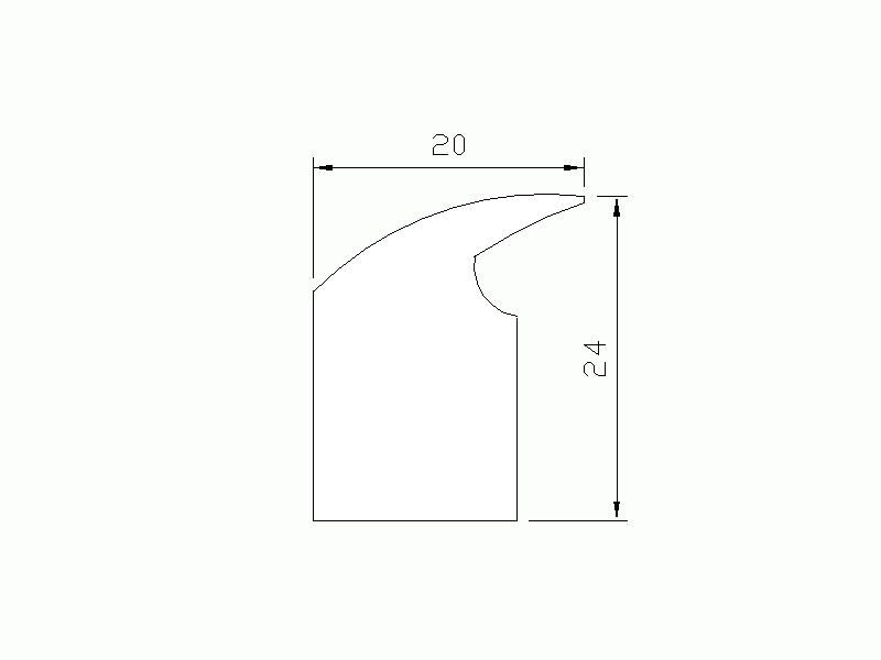 Profil en Silicone P268AD - format de type Labiée - forme irrégulier