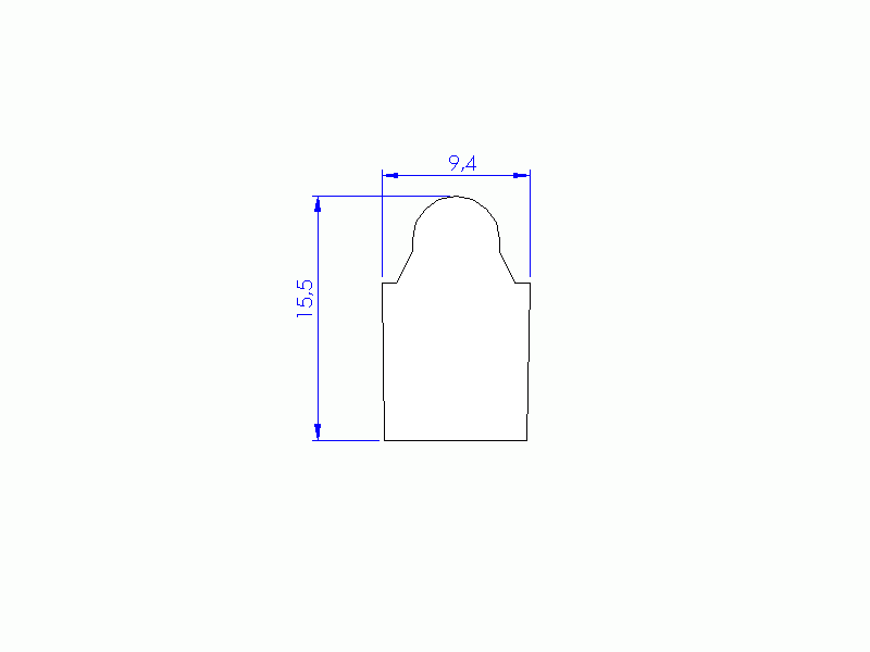 Profil en Silicone P268DN - format de type D - forme irrégulier