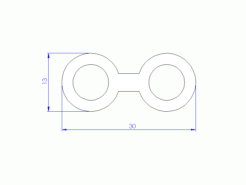 Profil en Silicone P268DT - format de type Double p/b massif - forme irrégulier