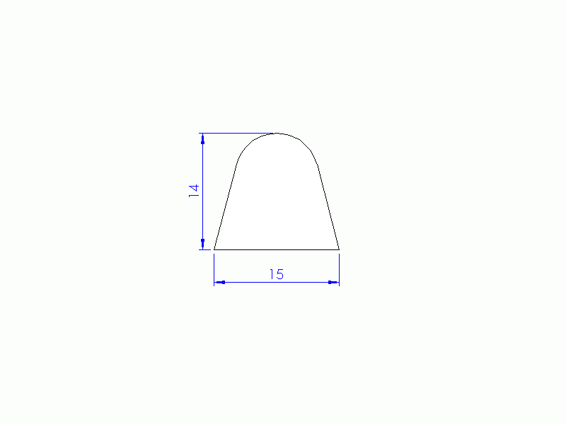 Profil en Silicone P268DY - format de type D - forme irrégulier