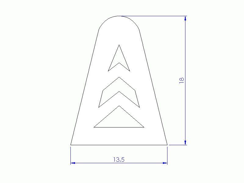 Profil en Silicone P268EC - format de type D - forme irrégulier