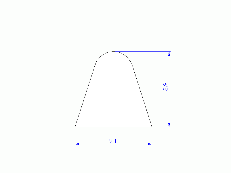 Profil en Silicone P268EE - format de type D - forme irrégulier