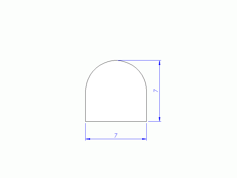 Profil en Silicone P268EF - format de type D - forme irrégulier