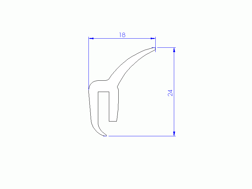 Profil en Silicone P268EI - format de type h - forme irrégulier