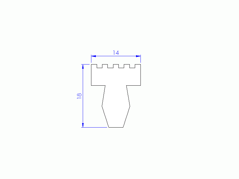 Profil en Silicone P268EM - format de type T - forme irrégulier