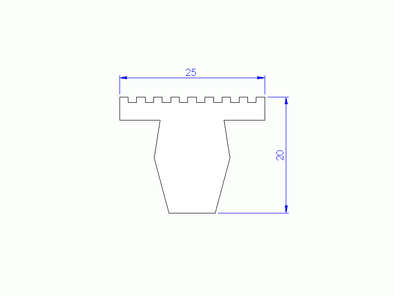 Profil en Silicone P268EN - format de type T - forme irrégulier