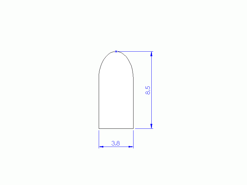 Profil en Silicone P268EO - format de type D - forme irrégulier