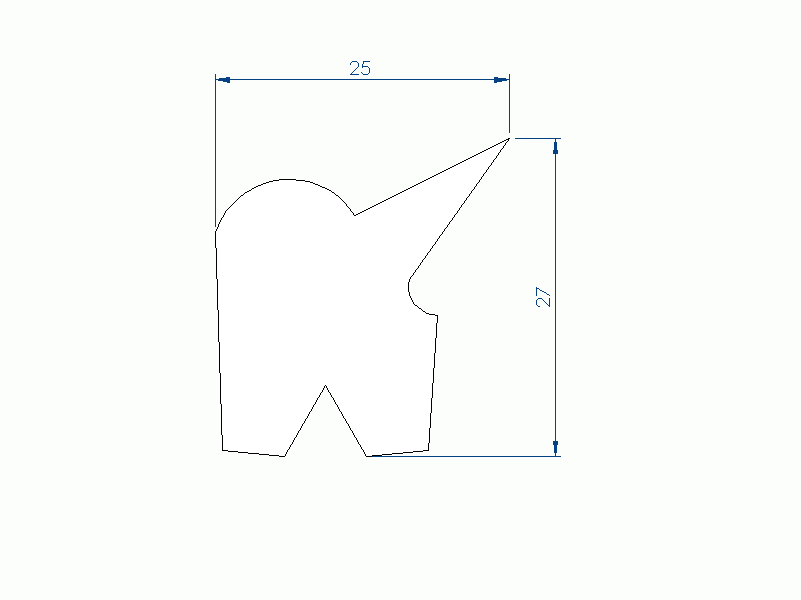 Profil en Silicone P268NL - format de type Labiée - forme irrégulier