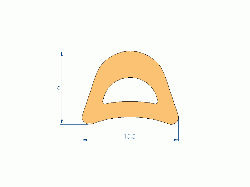 Profil en Silicone P268RD - format de type Tuyau - forme irrégulier