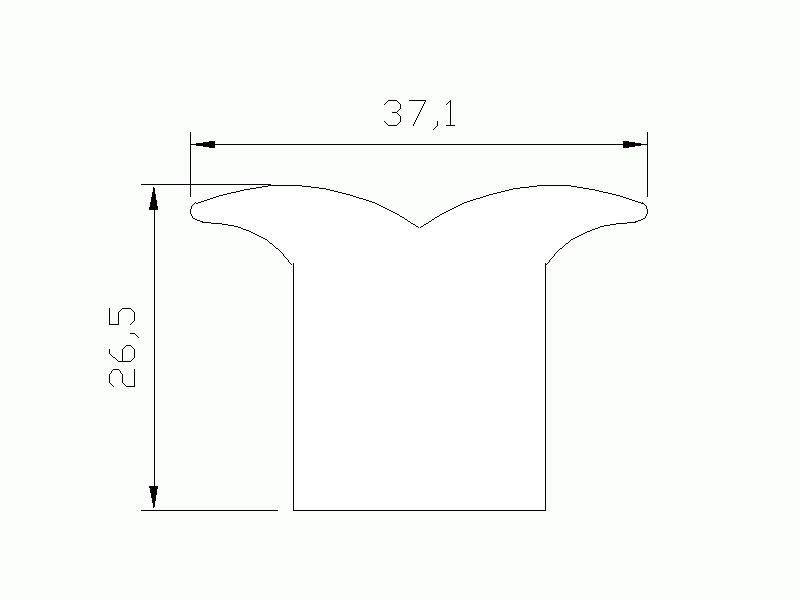 Profil en Silicone P268Z - format de type Cornes - forme irrégulier