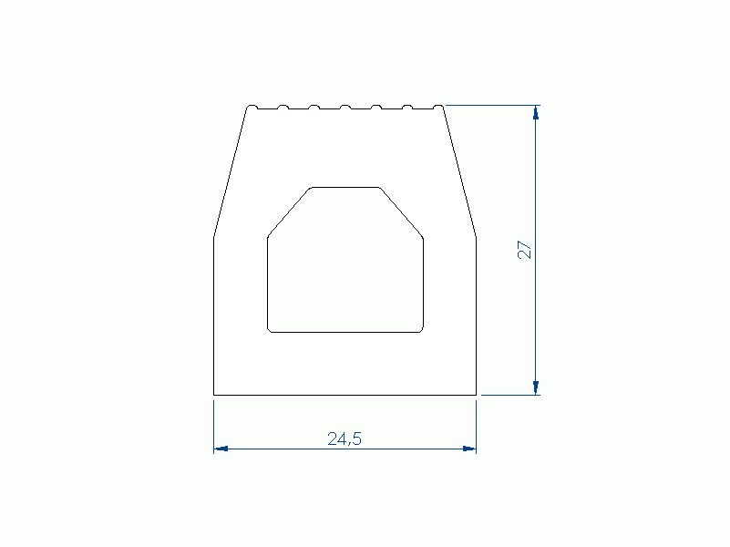 Profil en Silicone P2851FQ - format de type Trapèze - forme irrégulier