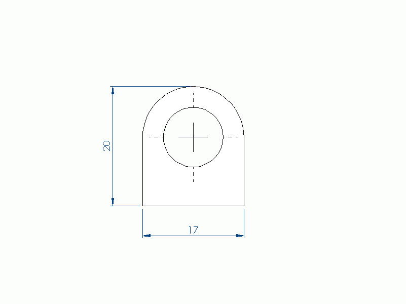 Profil en Silicone P2851GE - format de type D - forme irrégulier