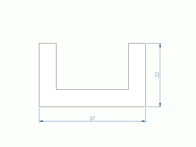 Profil en Silicone P2851KB - format de type U - forme irrégulier