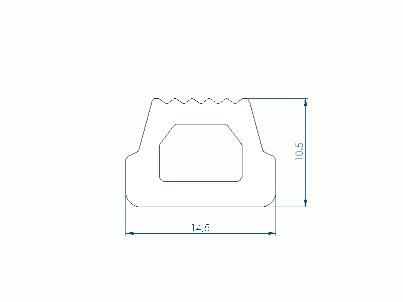 Profil en Silicone P2851MR - format de type D - forme irrégulier