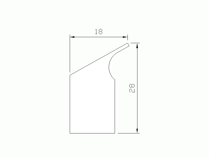 Profil en Silicone P28A - format de type Labiée - forme irrégulier