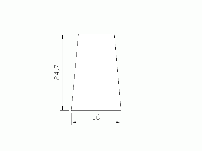 Profil en Silicone P290A - format de type Trapèze - forme irrégulier