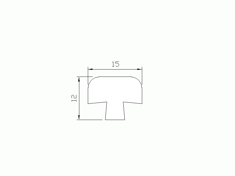 Profil en Silicone P2974A - format de type T - forme irrégulier