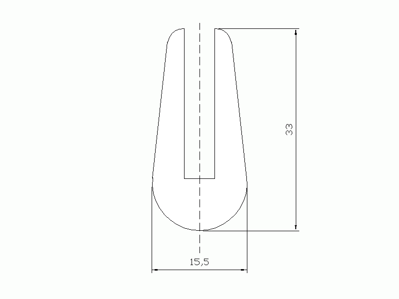 Profil en Silicone P334 - format de type U - forme irrégulier