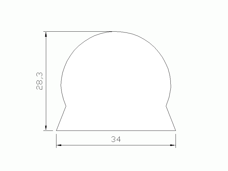 Profil en Silicone P359 - format de type D - forme irrégulier