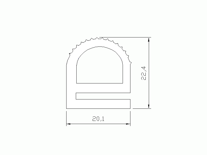 Profil en Silicone P369B - format de type e - forme irrégulier